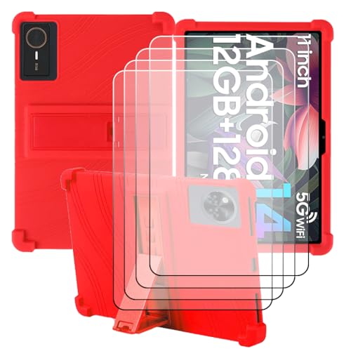 Coque Oppo Pad Mini 8.8 rouge idéale pour regarder vos vidéos avec support et verre écran