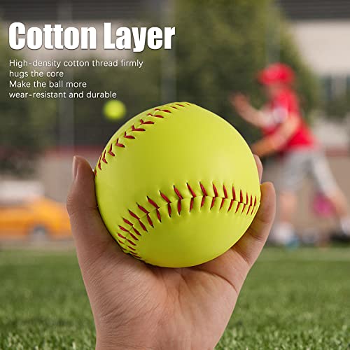 Softballs 12 Inch Sports Practice Softballs 4 Pack Official Size And Weight Softball Fastpitch Practice Softballs Autograph Softball Training Ball For Games, Soft Toss, Batting #TOP2