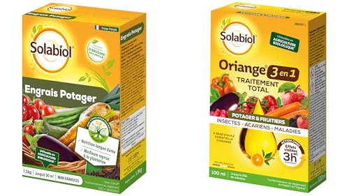 SOLABIOL Engrais Potager + Traitement Oriange 3 en 1 - Insectes Acariens Maladies - Nutrition Longue Durée SOPOTYTOT100