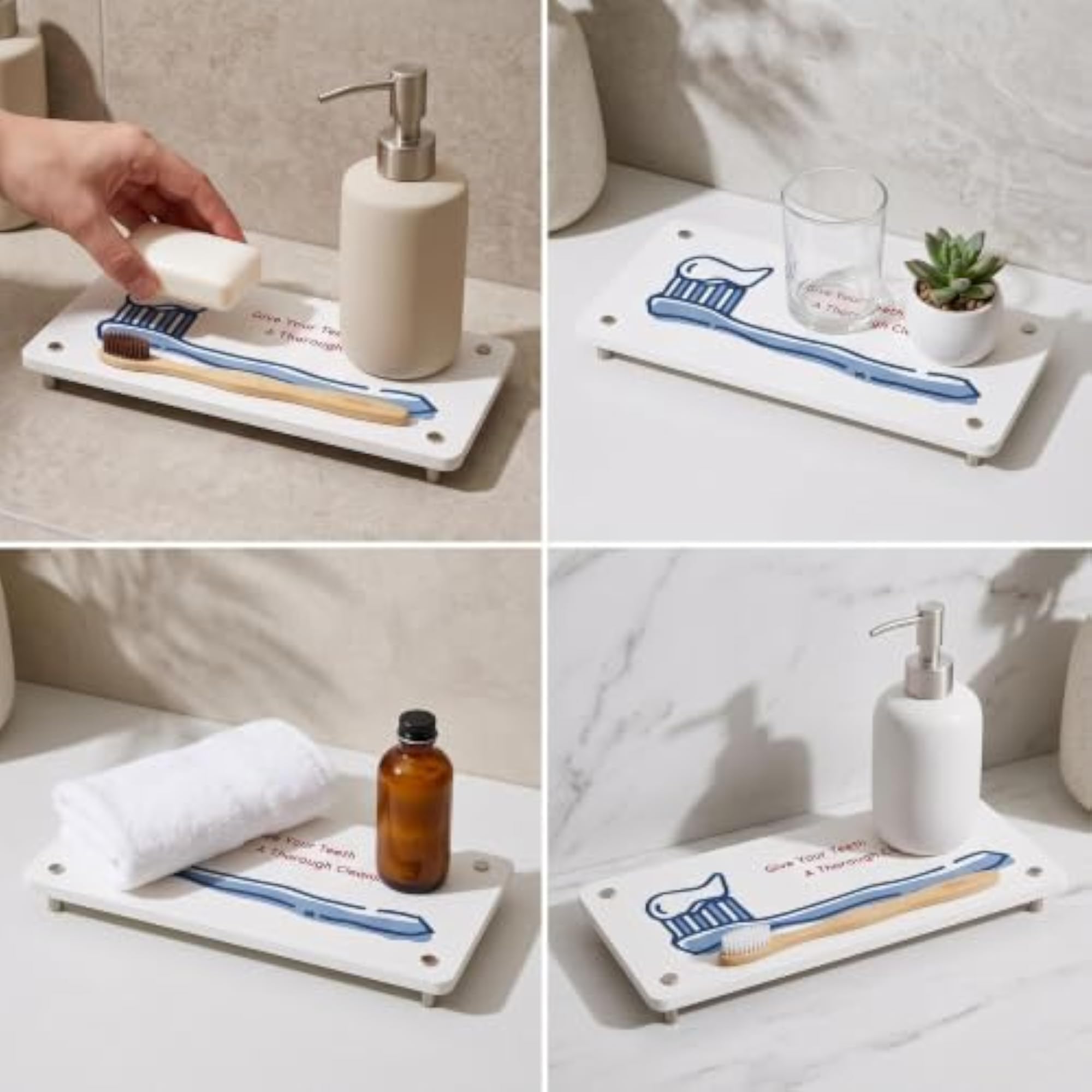 Diatomaceous Earth Bathroom Countertop Absorbent Mat for Sink