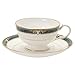 Noritake P97221/4727 Cup & Saucer, Low (Pair Set) (For Use With Coffee and Tea, 6.4 fl oz (190 cc), Essex Coat, 2 Pieces, Bone China