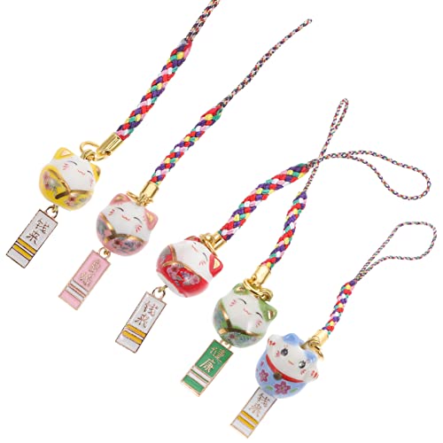 Pendentif Maneki Neko LIFKOME | Lot de 5 porte-clés chat de la fortune