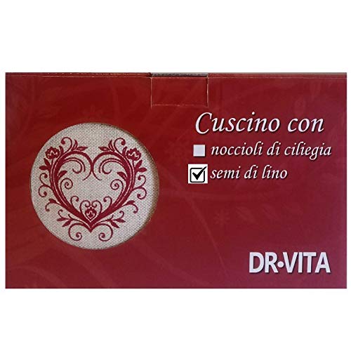 Cuscino Rettangolare sfoderabile con Semi di Lino Scaldacollo per dolori cervicale - Prodotto in Emilia Romagna (Cuore Tirolese)
