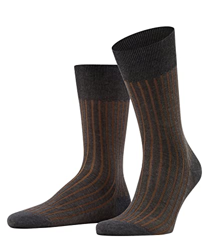 FALKE Men's Shadow Striped Dress Socks, Grey (Flanell 3210), 6.5-7.5