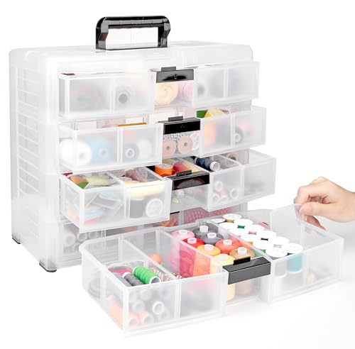 Image of Screw Organizer Small Parts Cabinet Chest, 16-Drawer Hardware Electronics Nuts Bolts Storage Drawers Organization Toolbox Garage Craft Teacher Beads Scrapbook Art Hobby (White)