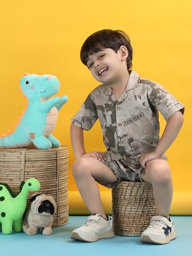 Image of POLKA TOTS Premium Cotton Co-Ord Clothing Set For Boys | Ultra-soft Half Sleeve Shirt & Shorts Combo for Kids Boys | Comfortable Casual - Beach Outfit for Baby Boys & Toddler | Kids Clothes for Boys