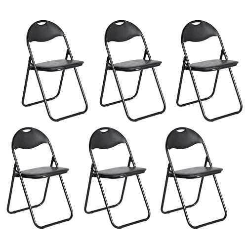 LuxNook Dev Lot de 6 chaises pliantes confortables pour cuisine, bureau, extérieur, jardin