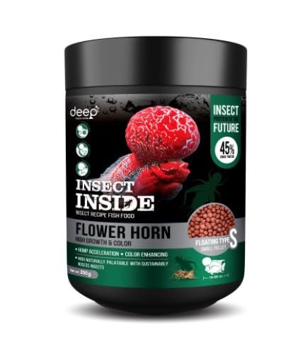 Image of Deep Flower Horn Insect (Cricket) Recipe for High Protein Super Premium Fish Food High Growth & Color Small Pellet 350gm