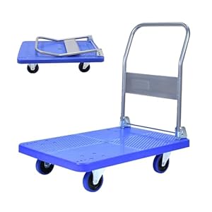 Folding Platform Truck Push Cart Pull Heavy Duty Flatbed Cart （35.23 * 23.42in） Load 880lbs Handtruck