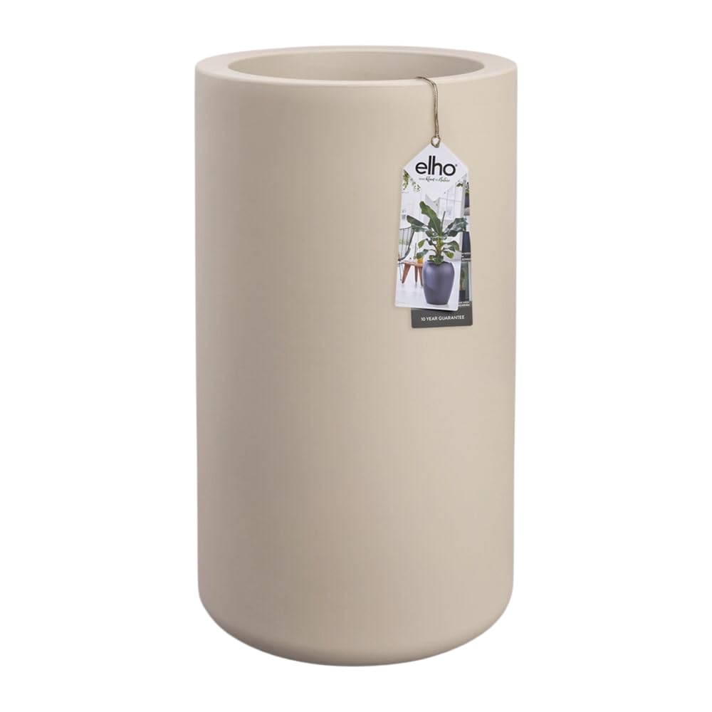 Elho Pure Cilinder High 40 Pot de Fleur - Balanced Beige | Ø 39.5 x H 72.7 cm | Convient à une Utilisation Extérieure