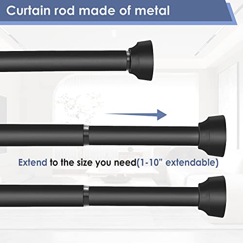 Yajuxiu Rustic Curtain Rod, Industrial Curtain Rods For Windows 48 To 86 Inches, Blackout Wrap Around Curtain Rod, For Indoor And Outdoor, Simple Modern Design, 30 To 86 Inches, Black #TOP3