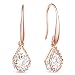 SHEGRACE Wedding Earrings for Bridesmaids, Rose Gold Plated Hook Earrings, Oval Dangle Earring Drop Earrings