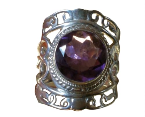 Bague en argent sterling de haute joaillerie avec pierre précieuse sculptée main
