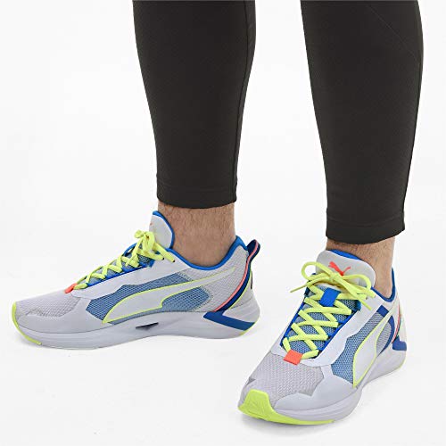 PUMA PUMA Men's Minima Road Running Shoe, White Nrgy Blue Fizzy Yellow, 10.5