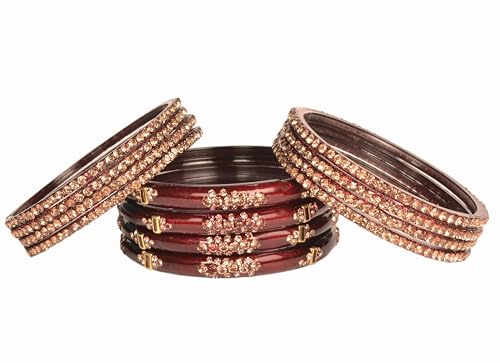 Image of Swara Creations Green Mehrun Red Glass Bangles Set for Women | Zirconwork Bangles | Glass bangles for festivals & occasions, Traditional glass bangles (SKU276)