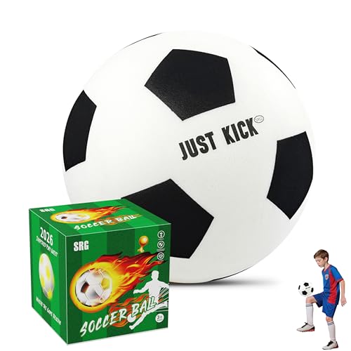 SRG Soft Silent Foam Soccer Ball Size 3 Indoor Play Ball Lightweight Quiet Training Ball for Dribbling Practice Noise-Free House Gift in Premium Box