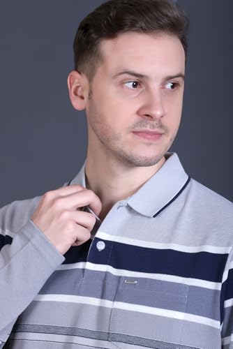 Image of Full Sleeve Polo T Shirt for Men Cotton with Pocket and Collar - Regular Fit Tshirt