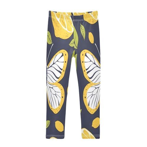 Toddler Girls Leggings Printed Yoga Pants Leggings Butterfly Lemon Simple Stroke for Kids