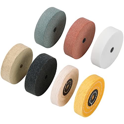 Amacupid Buffing Wheel Kits 3 inch (7 Pieces). for Mini Bench Grinder