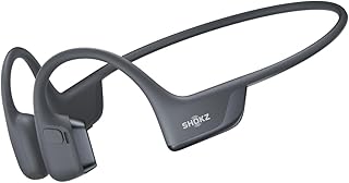 SHOKZ OpenRun Pro 2 - Auriculares deportivos de oreja abierta, conducción ósea, con tira reflectante, resistentes al sudor, auriculares de entrenamiento, seguros, inalámbricos, ajuste cómodo, graves
