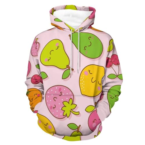 Hoodie Poire Citron Cerise unisexe en taille S, le pull à capuche confortable pour homme et femme