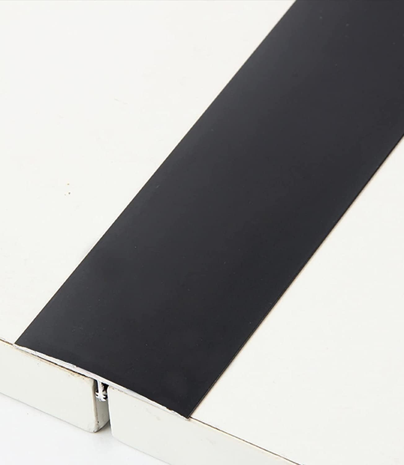 XHP Aluminum Flooring Transition Strip T Molding Black Metal Floor Transition Strip Oak Wooden Edge Trim for Uneven Floors Doorways (Color : 110cm, Size : Width 1.3 in (33cm))