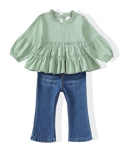 Image of Renotemy Baby Girl Clothes Toddler Girl Clothes Outfits Infant Clothing Jeans Pants Set Cute Clothes Set for Girls