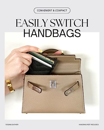 Womens Leather Card Holder Wallet | Slim Luxury Vegan Leather Compact Wallet | Thin Designer Quality Leather Credit Card Minimalist Wallet for Women (Pink)