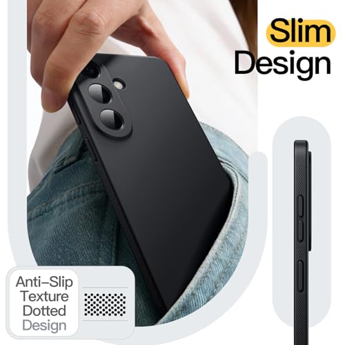 Image of JETech Slim Case for Samsung Galaxy A57, Anti-Slip, Black | Camera Lens Protection, Soft TPU Protective Phone Cover, Shockproof Protection