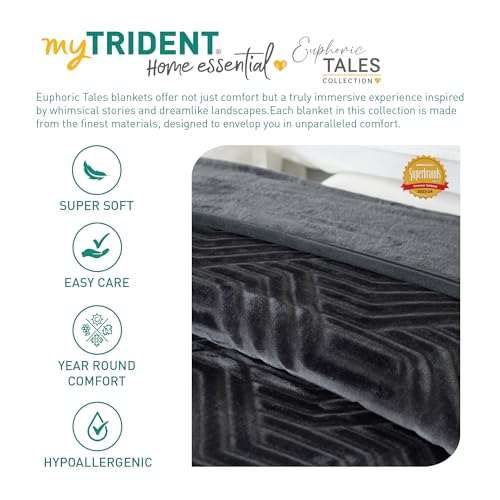 Image of MYTRIDENT Blanket for Winter Double Size, Home Essential Euphoric Tales Collection, 340 GSM Blanket Double - Iris