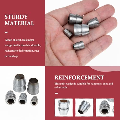 Happyyami 25 Stücke Axtkeil Axtkeile Sortiment Runde Hammerkeile Eisen Axt Griff Installieren Keile Spaltkeil für Axt Mauls Klaue Hammer Vorschlag Mauls Griff Keil Axtkeil- Set Hatchet- Griffkeile