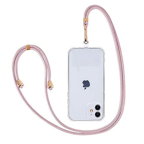 Ownest pour Cordon Telephone Portable La Lanière de Téléphone Portable Bandoulière Réglable pour Le Cou, Sangle de pour Attache de Téléphone Compatible avec Tous Les Smartphones - Rose