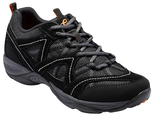 Easy Spirit Women's Exploremap Sneaker, Black Multi, 8 X-Wide
