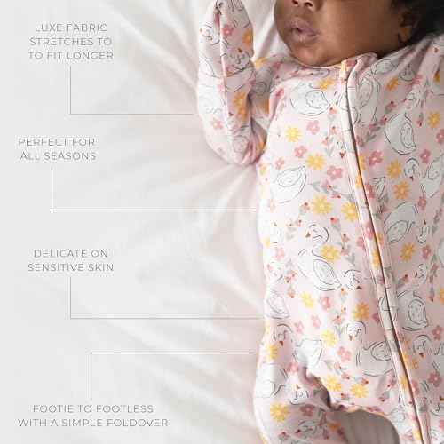 Image of Posh Peanut Convertible Baby Sleepers - Footless Baby Pajamas with 2 Way Zipper for Easy Diaper Changes