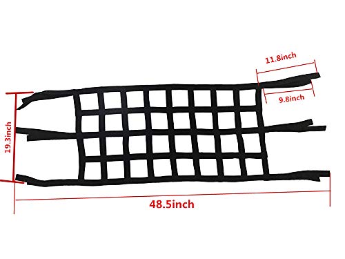 Yoctm For Jeep Wrangler Jk Tj 1997-2018 Cargo Net Back Window Extra Storage Roof Net Hammock 600D Webbing 126.5Cm X45.5Cm #TOP7