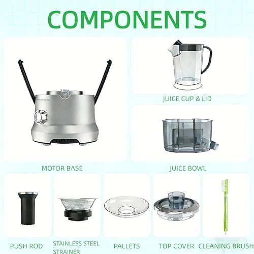 Image of Simple Deluxe Centrifugal Juicer Machines, 500W Centrifugal Juicer Extractor with 2 inch Feed Chute for Fruit Vegetable, Electric Juicer with 3-Speed Quick Juicing, Easy to Clean, BPA-Free, Silver