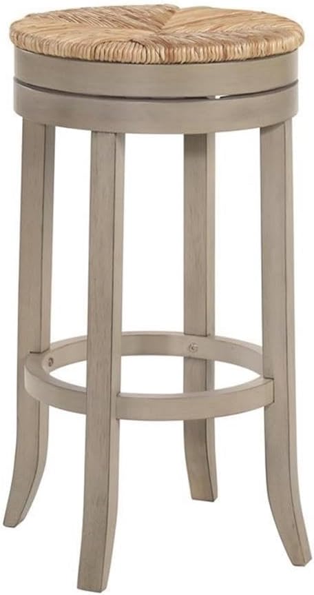 Carolina Classic Irving 30" Swivel Rush Seat Bar Stool in Weathered Gray