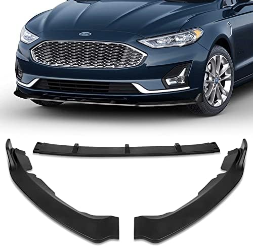 3PCS Front Bumper Lip Kit fit for compatible with 2019-2021 Ford Fusion, Sport-Style Splitter Trim Protection Spoiler, Air-Dam-Chin-Diffuser (Unpainted Matt Black)