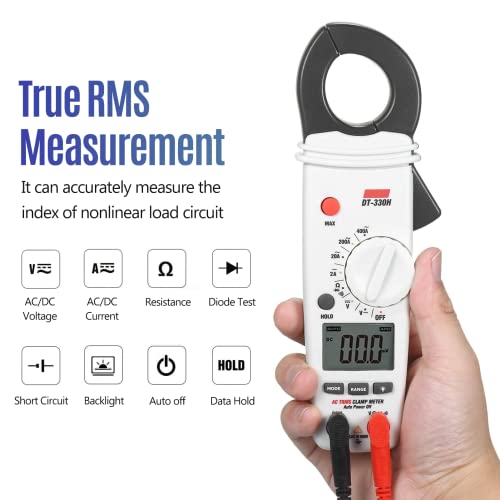 QDTimes QD-DT-330H Multímetro de Pinza Digital True RMS 400A con Pantalla Retroiluminada miniatura 5