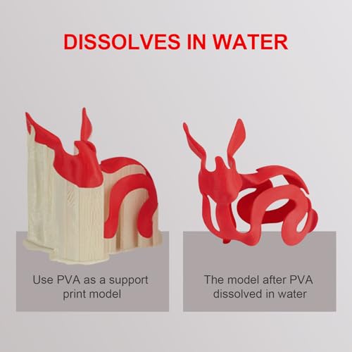 Image of RepRapper PVA Filament 1.75mm for 3D Printer, Water Soluble Filament Commonly Used as Support Material, 0.5kg Natural Color
