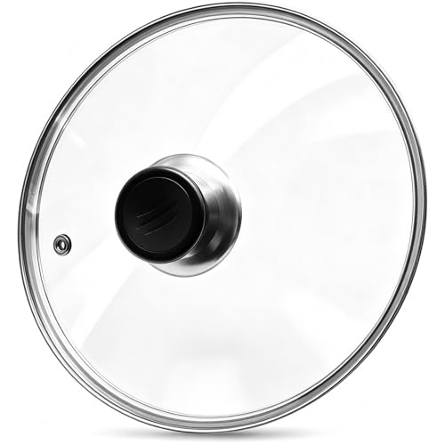 Image of Glass Lid for Frying Pan Tempered Glass Pot Lid with Stainless Steel Rim for 8 Inch Frying Pan Wok Pot Skillet (8 Inch)