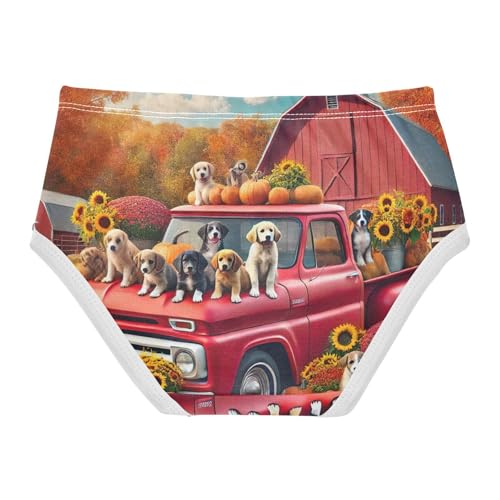 Autumn Harvest Truck Cute Panties Girl Girls Underwear Toddlers Cotton Artistic Undies Kids Briefs 2t2