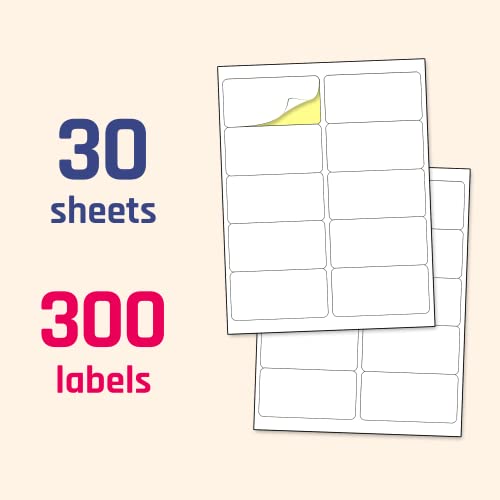 (2" X 4") 30 Sheets, Printable White Sticker Labels, Laser/Inkjet Printing - Matte, 10 Per Page #TOP6