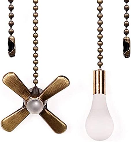 Akahttbn Ceiling Fan Pull Chain Decorative Ornaments Extension for 13.6 Inches Fan Pulls light and Fan For Ceiling Light Lamp Fan Chain 2 Pcs (Bronze)