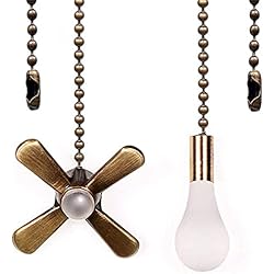 Akahttbn Ceiling Fan Pull Chain Decorative Ornaments Extension for 13.6 Inch Fan Pulls and Light - 2 Pcs (Bronze)