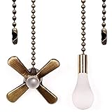 Akahttbn Ceiling Fan Pull Chain Decorative Ornaments Extension for 13.6 Inches Fan Pulls light and Fan For Ceiling Light Lamp Fan Chain 2 Pcs (Bronze)