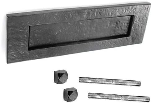 Sprung Letter Plate Black Antique Cast Iron