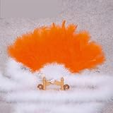 Conseils : La première fois que vous sortez les éventails à main, les plumes tomberont légèrement, sortez-les simplement et secouez les cheveux flottants for éliminer les débris et les plumes tombées, les rendre moelleux et beaux