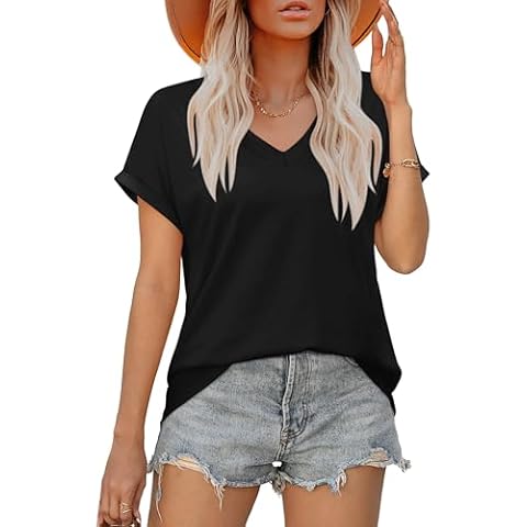 XIEERDUO Loose Fit V Neck T-Shirt Cover