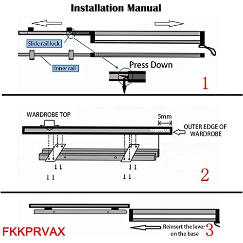 Barre de penderie 30-80 cm pour cintres rétractables et vêtements - 5